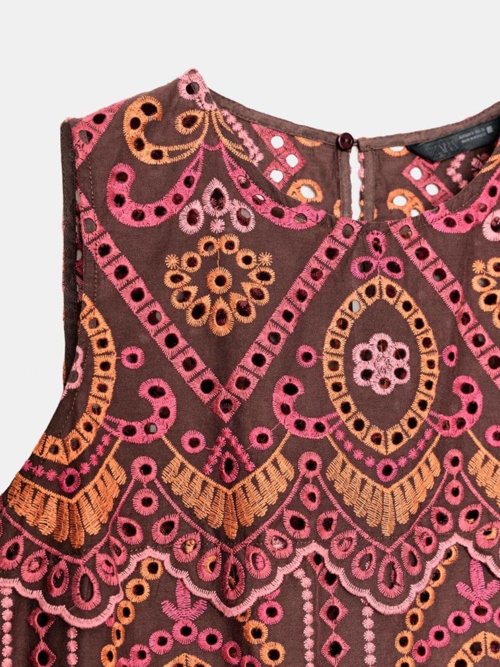 NWT Zara Embroidered Eyelet Tank top SOLD OUT ONLINE sz Small - Picture 6 of 9